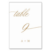 De Table Gold Romantic Calligraphy Mariage numéro 9, (Par défaut)