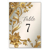 De Table Golden Wavy Feuille Floral Numéro du tableau (Dos)