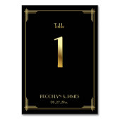 De Table Grand Gatsby Art Déco Tableau Numéro 1 Or Noir (Dos)