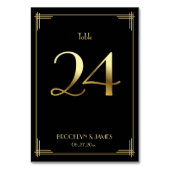 De Table Grand Gatsby Art Déco Tableau Numéro 24 Or Noir (Dos)