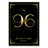 De Table Grand Gatsby Art Déco Tableau Numéro 96 Or Noir (Dos)