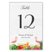 De Table Hibiscus tropical Flamant rose floral Numéro du ta (Dos)