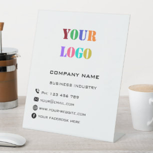 De Table Logo Entreprise Personnalisé Texte Piédestal Signe