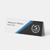 De Table Logo Publique Notaire Tente Style Desk Nom Plaque (Verso)