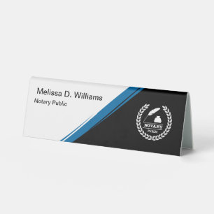 De Table Logo Publique Notaire Tente Style Desk Nom Plaque