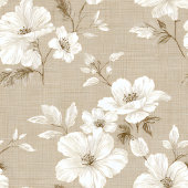 De Table Long Fleur blanche ivoire terreuse beige élégant chemin