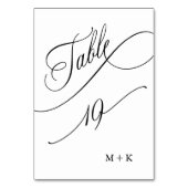 De Table Luxueux Script Mariage Noir et Blanc Numéro 19, (Dos)