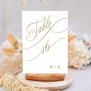 De Table Mariage Calligraphie Luxe Or Numéro 16,