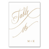De Table Mariage Calligraphie Luxe Or Numéro 16, (Dos)