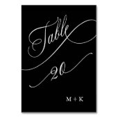 De Table Mariage Calligraphie Luxueuse Numéro 20, Noir (Par défaut)