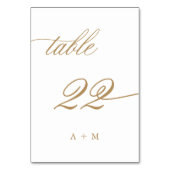 De Table Mariage Calligraphie Romantique Or Numéro 22, (Par défaut)