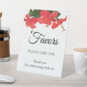 De Table Mariage signe des faveurs avec Hibiscus rouge (In SItu)