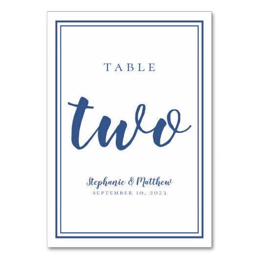 De Table Mariage simple bleu et blanc numéro deux (Par défaut)