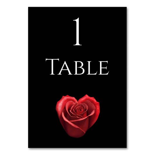 De Table Mariage Tableau Numéro Coeur En Forme Rouge Rose- (Par défaut)
