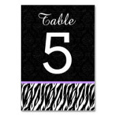 De Table Mariage ZEBRA Tableau Numéro 5 avec PURPLE (Dos)