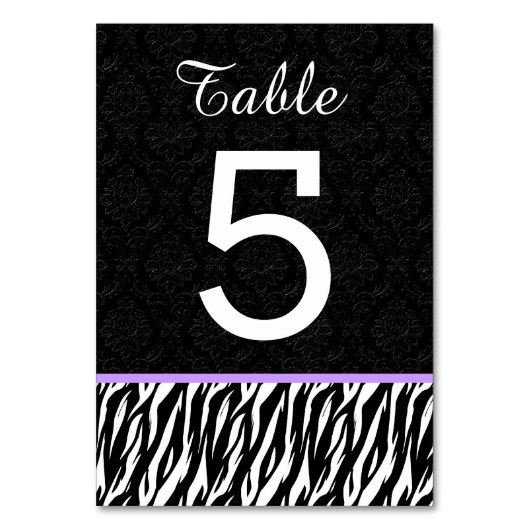 De Table Mariage ZEBRA Tableau Numéro 5 avec PURPLE (Par défaut)