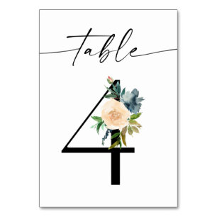 De Table Marine, Dusty Blue & Pink Floral Tableau Numéro 4