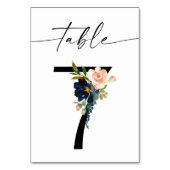 De Table Marine, Dusty Blue & Pink Floral Tableau Numéro 7 (Dos)