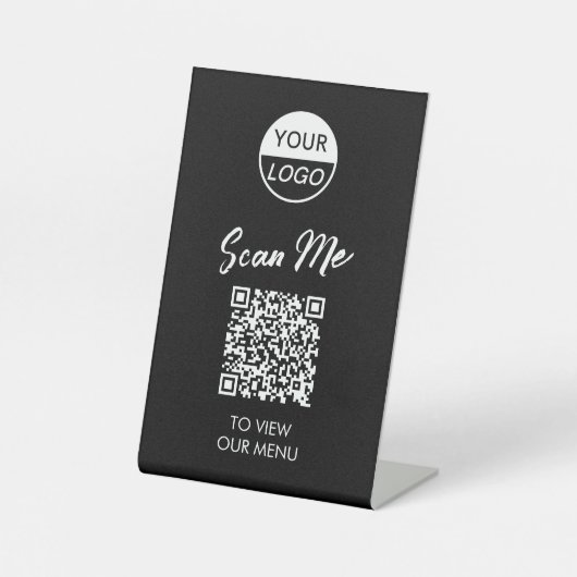 De Table Menu Code QR | Signe Pedestal sans contact classiq (Recto)
