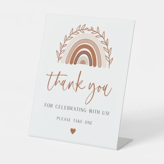 De Table Merci arc-en-ciel Boho signe pour Baby shower (Recto)