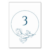 De Table N'IMPORTE QUEL NUMÉRO Floral Navy Blue Mariage Num (Dos)