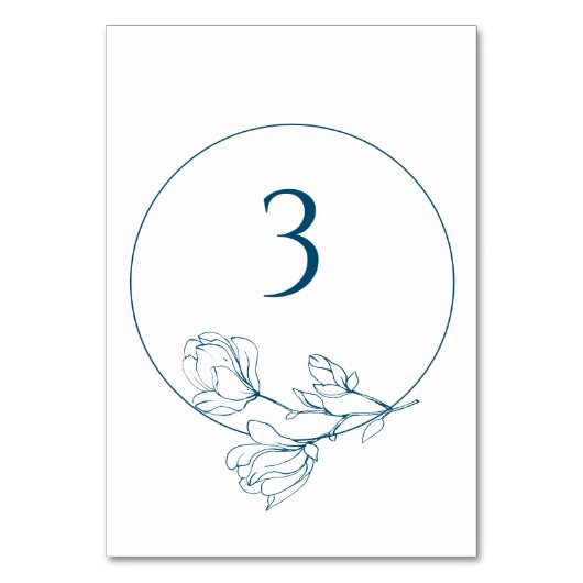 De Table N'IMPORTE QUEL NUMÉRO Floral Navy Blue Mariage Num (Par défaut)