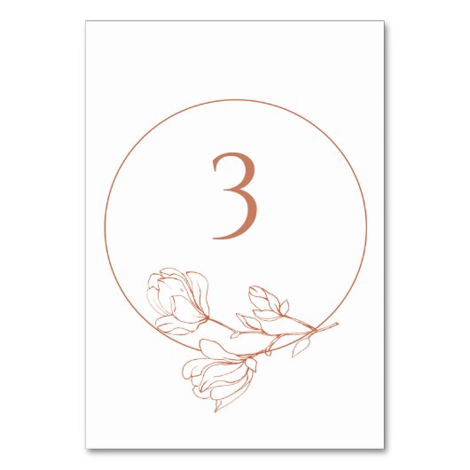 De Table N'IMPORTE QUEL NUMÉRO Floral Terracotta Mariage Nu (Par défaut)