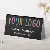 De Table Noir Bureau à double face Nom Plaque Business Logo (En SItu (Tableau))