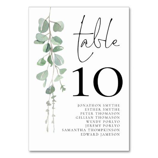 De Table Noms des invités Mariages Eucalyptus 3.5x5 Numéro (Par défaut)