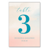 De Table Numéro Aquarelle Serein Turquoise (Dos)