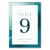 De Table Numéro d'aquarelle sarcelle élégant (Dos)