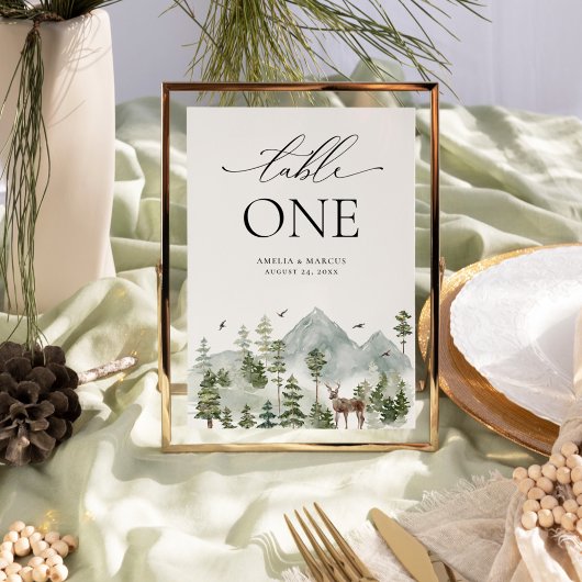 De Table Numéro du tableau À feuillage persistant Woodland