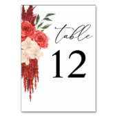 De Table Numéro du tableau Floral rouge (Dos)