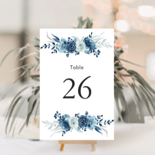 De Table Numéro du tableau mariage floral bleu