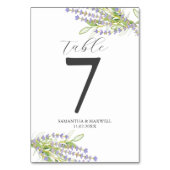 De Table Numéro du tableau mariage Lavande botanique (Dos)