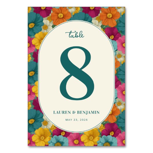 De Table Numéro Floral Turquoise Joyeux (Par défaut)