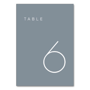De Table Numéro minimaliste moderne Dusty bleu & blanc