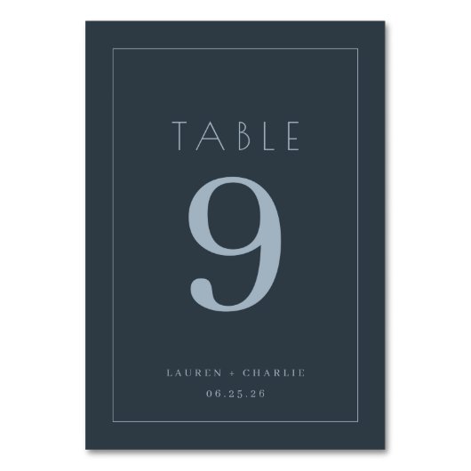 De Table Numéro Minimaliste Navy Élégant (Par défaut)