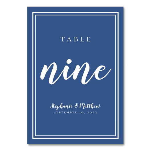 De Table Numéro NEUF Mariage Classique Simple Bleu Blanc (Par défaut)