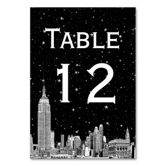 De Table NYC Skyline Etched Starry do-it-yourself BG Numéro