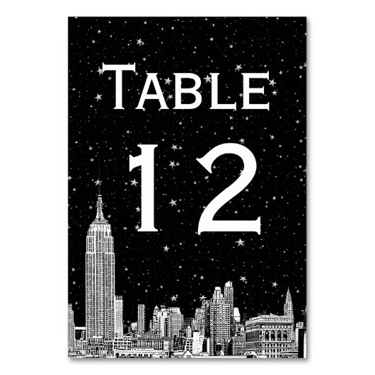 De Table NYC Skyline Etched Starry do-it-yourself BG Numéro (Dos)