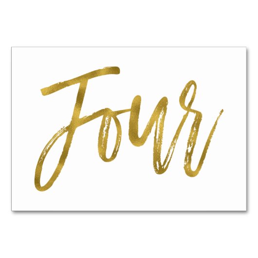 De Table Or et blanc Élégant Tableau Numéro Quatre (Devant)