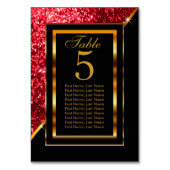 De Table Or et noir avec Parties scintillant rouge - Numéro (Dos)