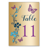 De Table Papillons floraux violets turquoises d'or Numéro d (Dos)