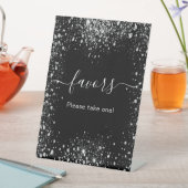 De Table Parties scintillant en argent noir faveurs signe (In SItu)