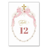 De Table Pearl Pink Boho Première communion sainte Numéro d (Dos)