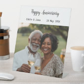 De Table Photo Anniversaire moderne Cachet signe blanc (In SItu)