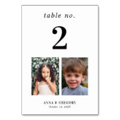 De Table Photos d'Enfance Tableau Numéro 2 Mariage (Dos)