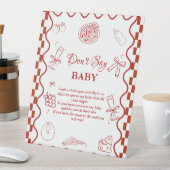 De Table pizza Pink ne dit pas baby shower bébé signe (In SItu)