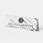 De Table Plaque d'identification moderne simple en marbre n (Recto)